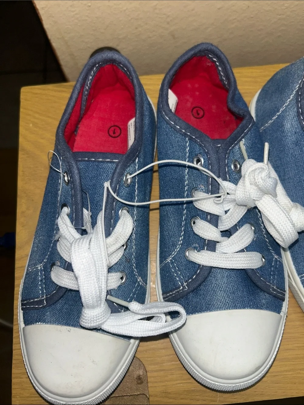Brand New Kids Blue Canvas Lace-Up Sneakers
